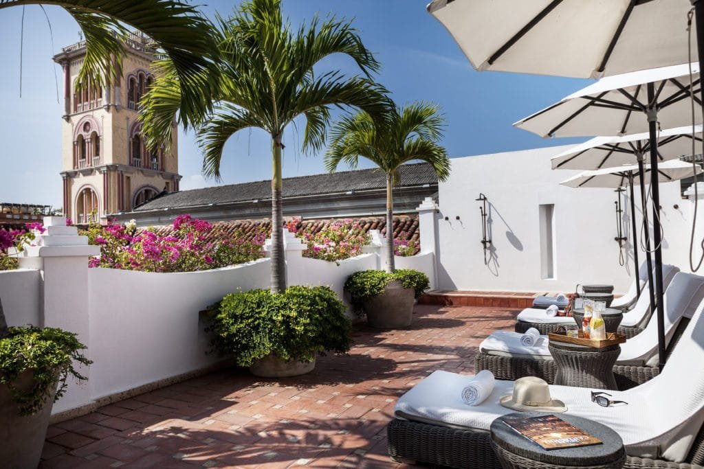 Casa San Agustin sun deck in Cartagena
