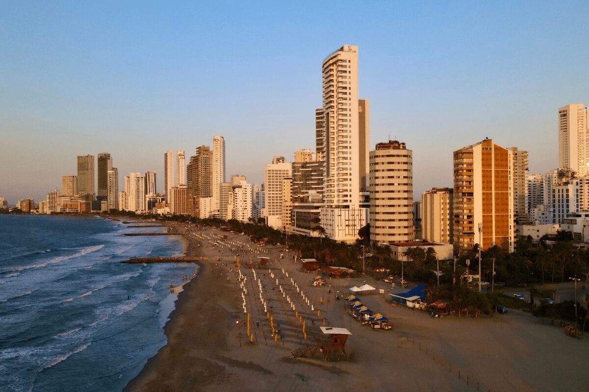 View of Bocagrande Beach in Cartagena